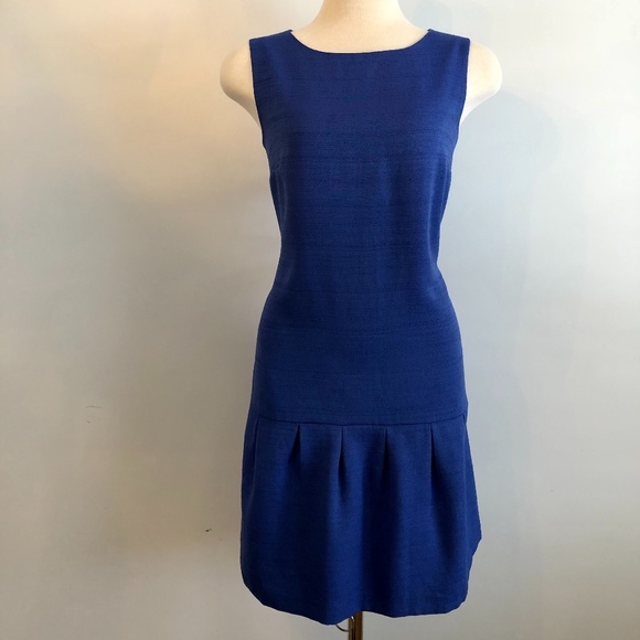 Like-New LOFT Blue Ruffle-Hem Sleeveless Dress - Picture 2 of 11